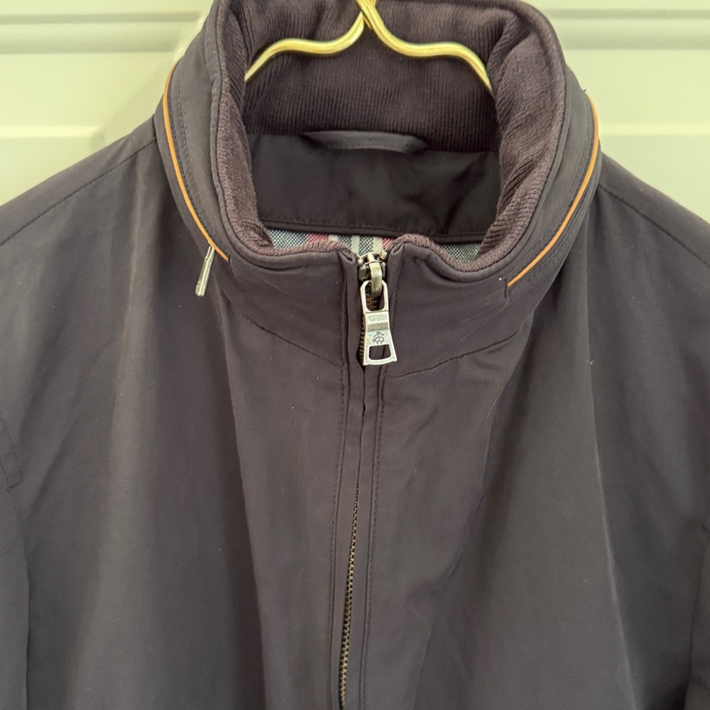 Brooks Brothers Navy Blue Racer Utility Jacket Stowaway Hood - Golf - Size XS - Picture 8 of 13
